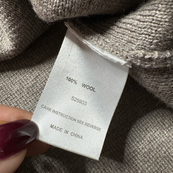 Ann Mashburn 100% Wool Taupe Beige Jersey Knit Mini Dress M - Picture 7 of 8